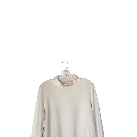 Athleta Pearl White Athletic Workout Cropped Funnel Neck Sweatshirt Size Medium - Picture 3 of 9